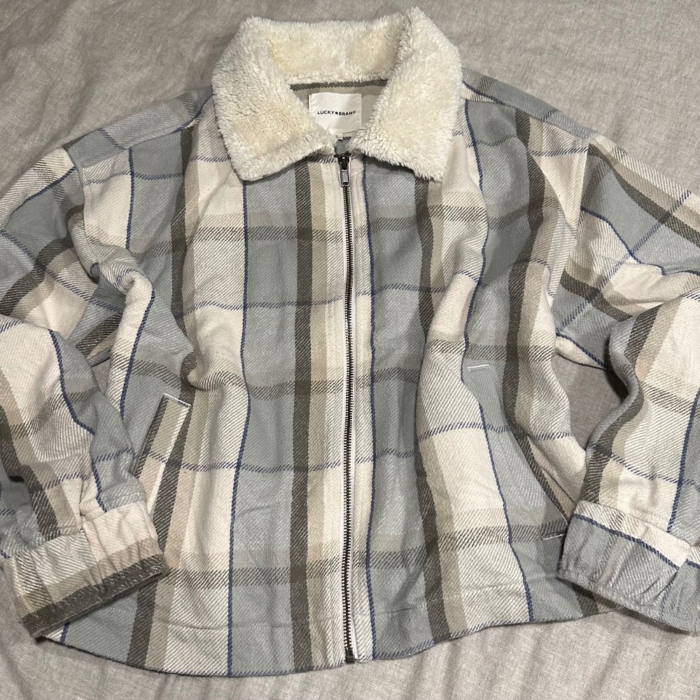 Lucky Brand Faux Fur Collar Jacket